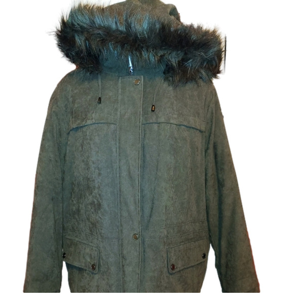 Braetan Jackets & Blazers - Braetan Hooded Faux Suede Parka Coat Jacket XL
